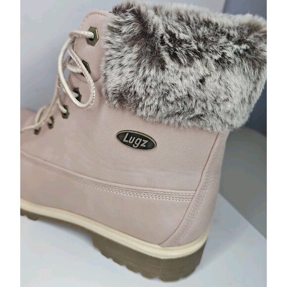 Luggage Hiker Combat Boots Convoy Pink Fur Top Womens Size 10 M New With Box - Picture 6 of 7